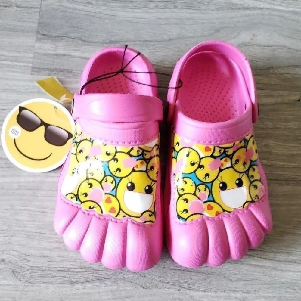 Emoji Pink Clogs Waterproof Lightweight Sm 11/12